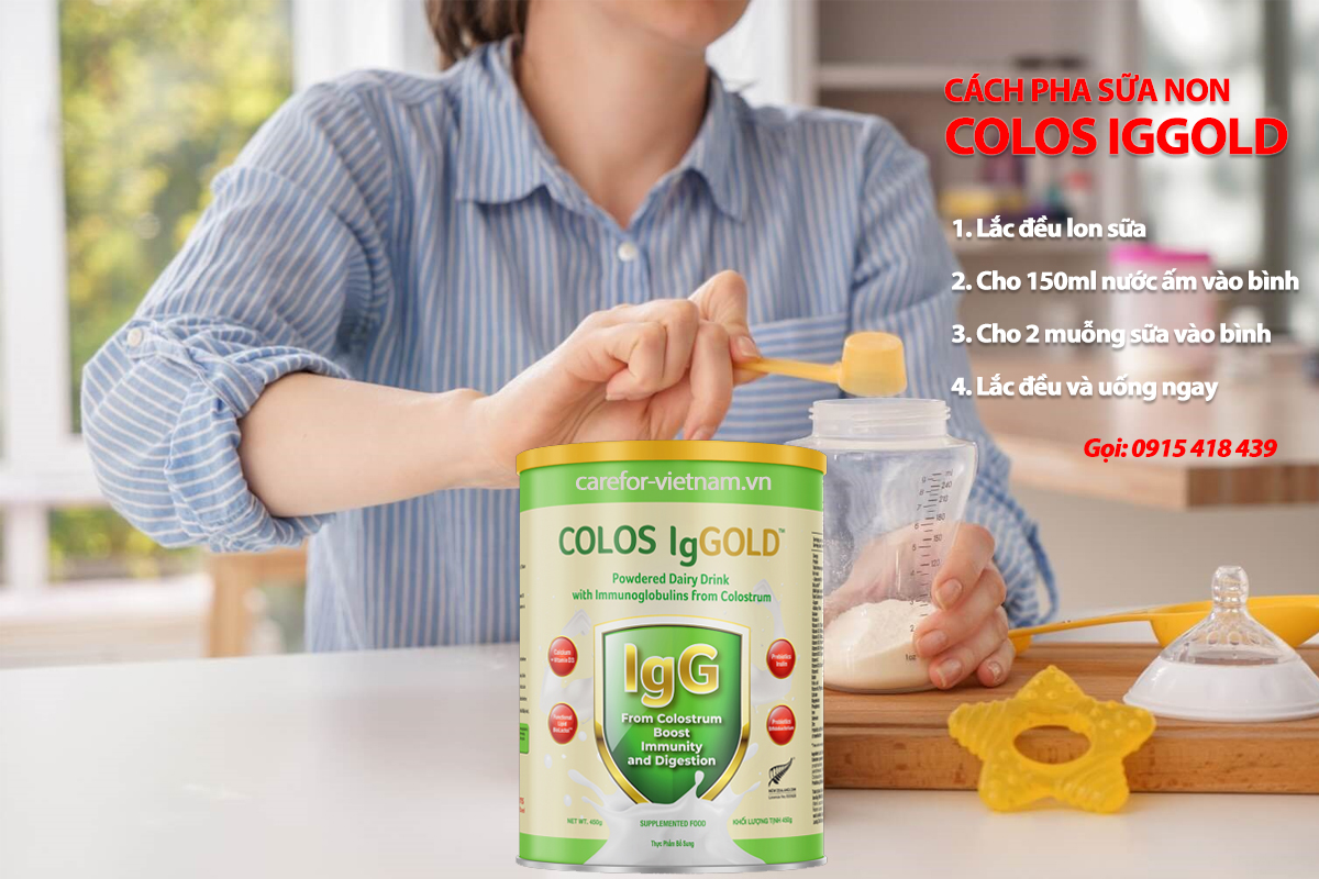 Cách pha sữa non colos iggold